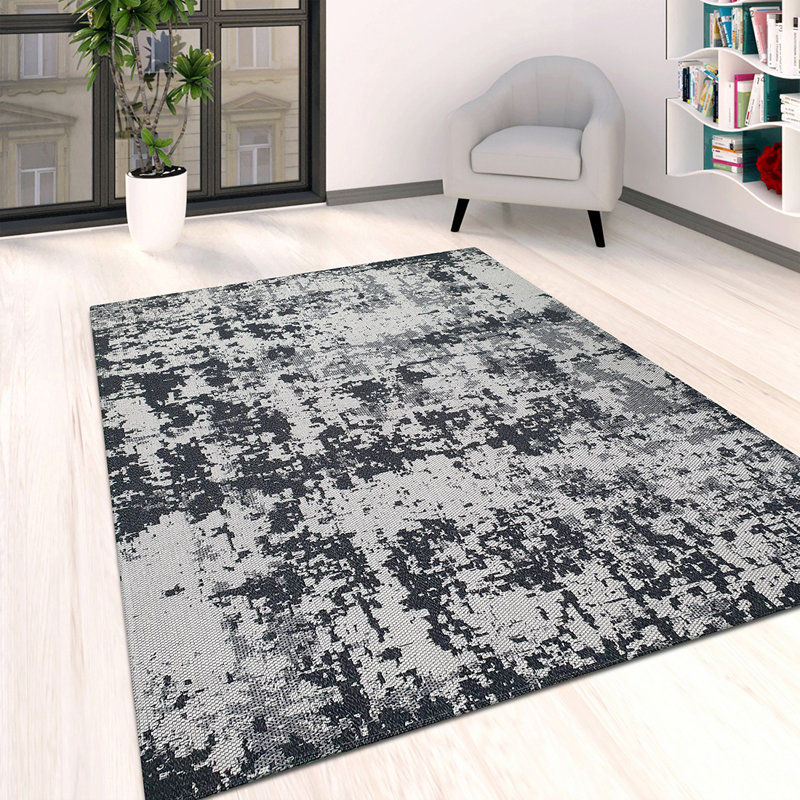 Detwiler Abstract Cotton Area Rug, Rectangle 60 x 90cm
