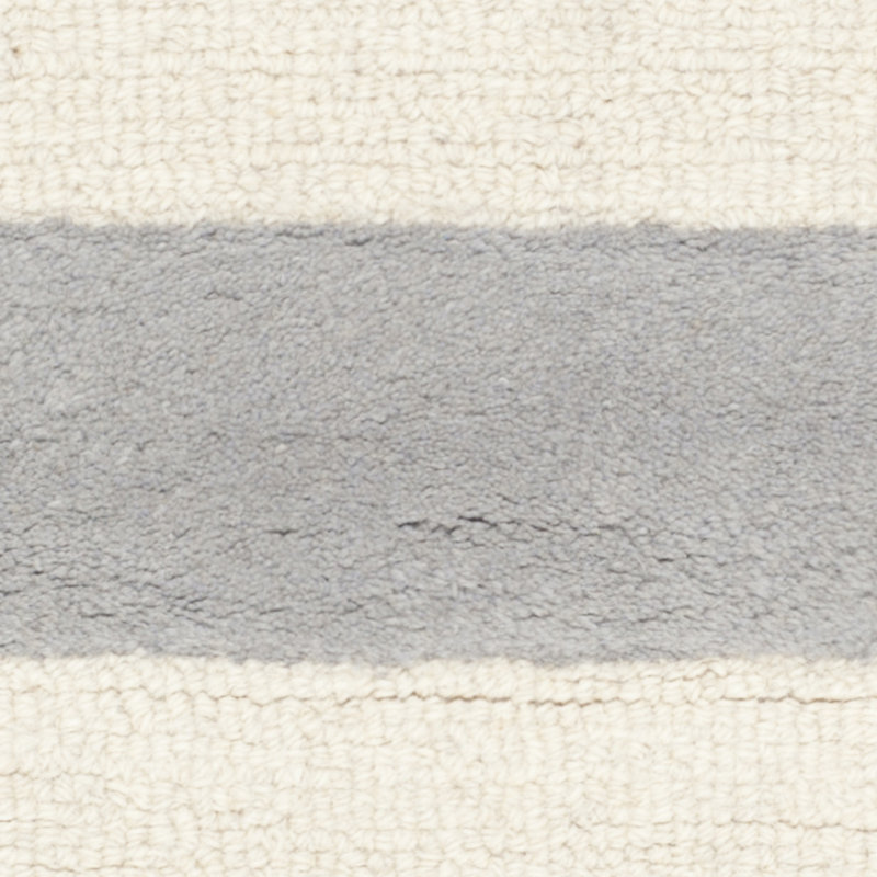 Tapis rayé en laine touffeté à la main Erol, Rond 6 pi