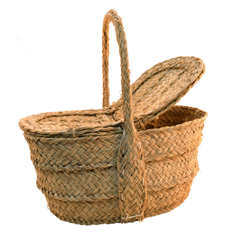Oval Basket with Covers, 20 cm H x 40 cm W x 20 cm D
