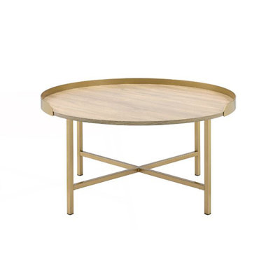 Tray Style Top Round Coffee Table, Living Room Table