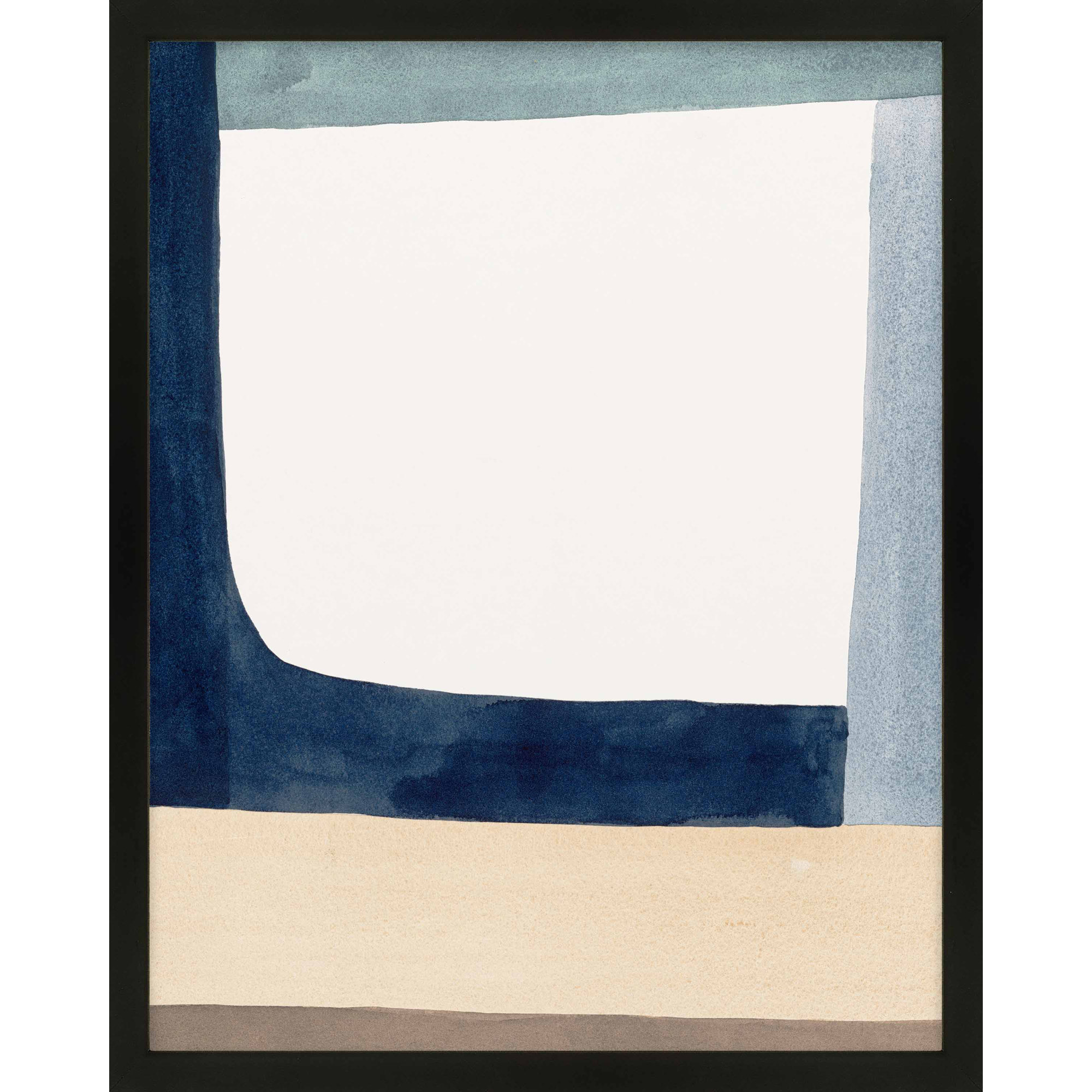 Composition In Blue 1 by Julia Balfour, Black Framed Paper, 30" H x 24" W x 1.25" D