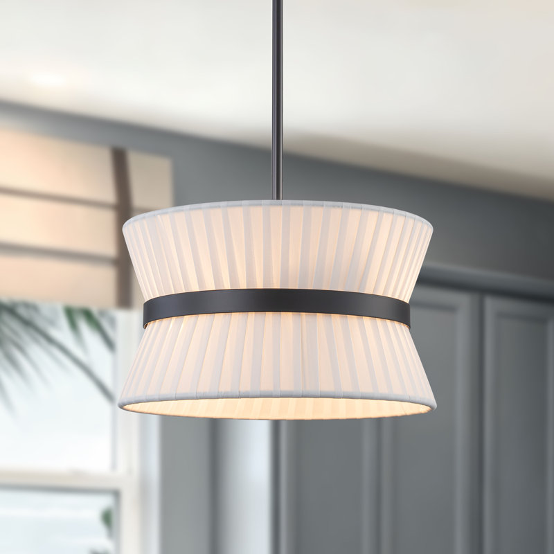 Lustre tambour 2 lumières Mordern , Noir mat