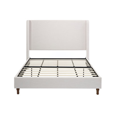 Mozter Upholstered Wingback Platform Bed
