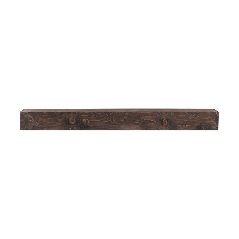 Ebern Designs Fireplace Mantel Wood Shelf Floating Rustic Fireplace Mantel 72", Brown