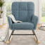 Chaise berçante moderne, chaise berçante texturée avec base en bois massif-911480759