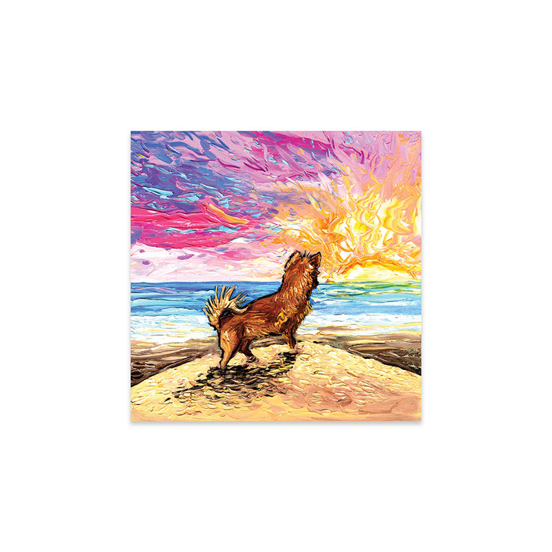 «Beach Days - Chihuahua On Plastique / Acrylique» par Aja Treves, peinture