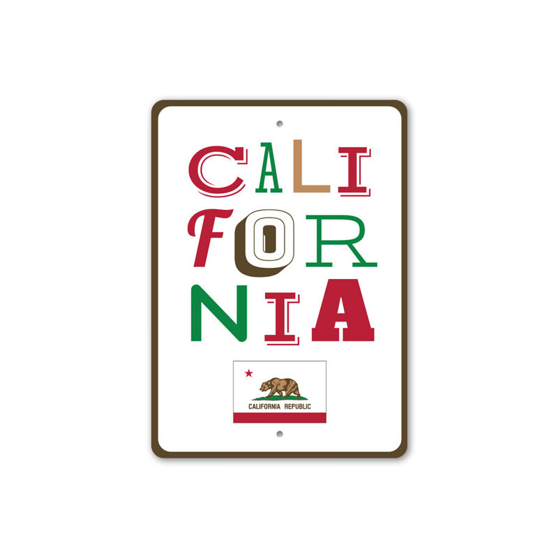 Panneau californien en aluminium, H 14 po x l 10 po x P 0,04 po