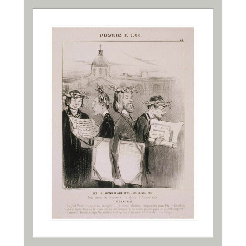 Caricatures du jour: Les Illusions D'Artistes par Honoré Daumier, H 29,28 po x l 23,5 po