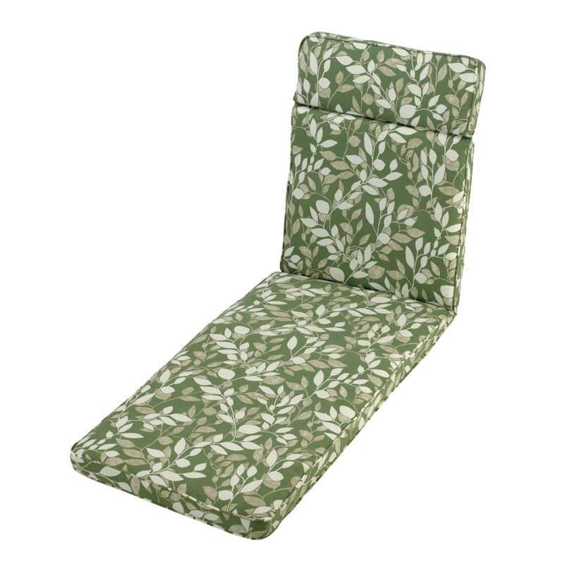 Cotswold Sun Lounger Cushion, Leaf Pattern