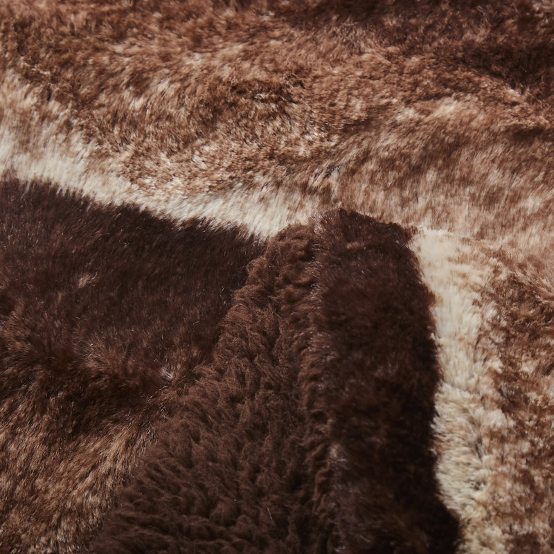 Dark Golden Brown Faux Fur Sherpa Throw Blanket, 50" x 60"
