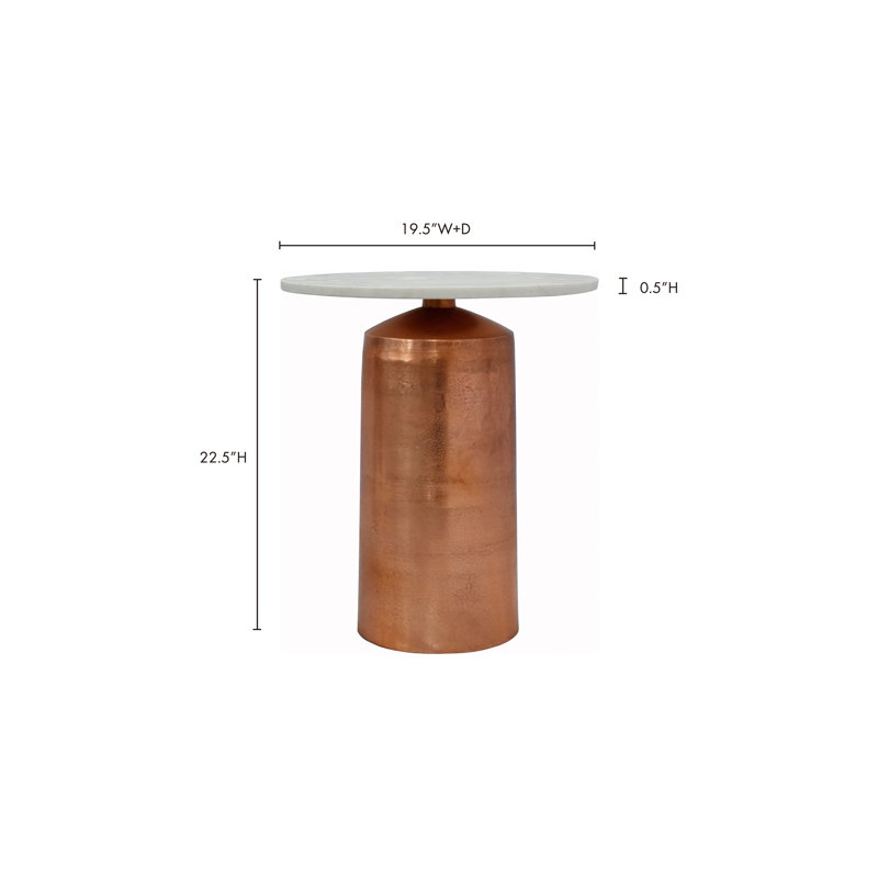 Jackie End Table, Raw Brass