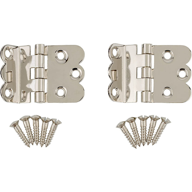 Nickel Plated Offset Cabinet Hinges Set of 2