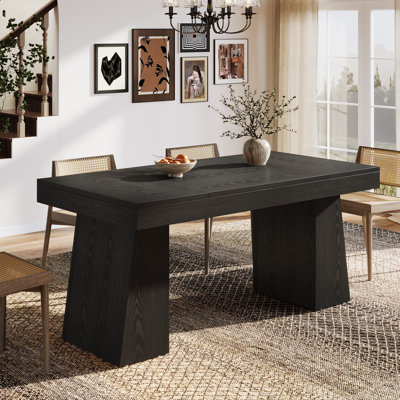 55-Inch Dining Table for 4-6, Rectangular Wood Kitchen Table for Dining Room, Small Spaces