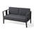Solid Wood Teak Outdoor Loveseat With Cushion And Arms-8681603-8681607