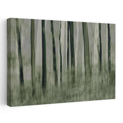 Trees In Motion Abstract Contemporary Forest Landscape Wall Art by Nel Talen - Wrapped Canvas Print