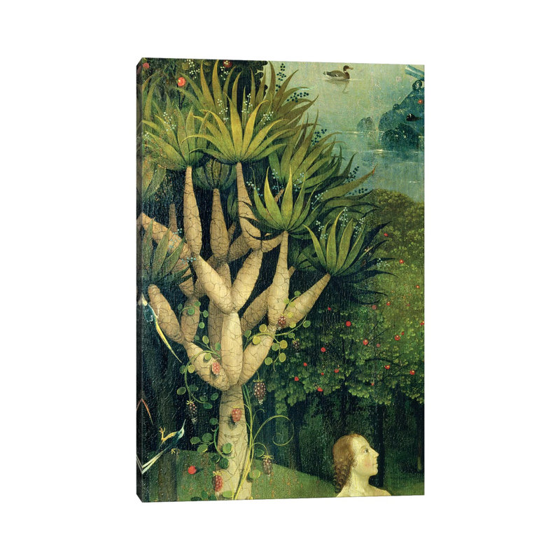 Detail Of The Tree Of Knowledge Of Good And Evil In Paradise, The Garden Of Earthly Delights, 1490-1500 by Hieronymus Bosch - Wrapped Canvas Painting
