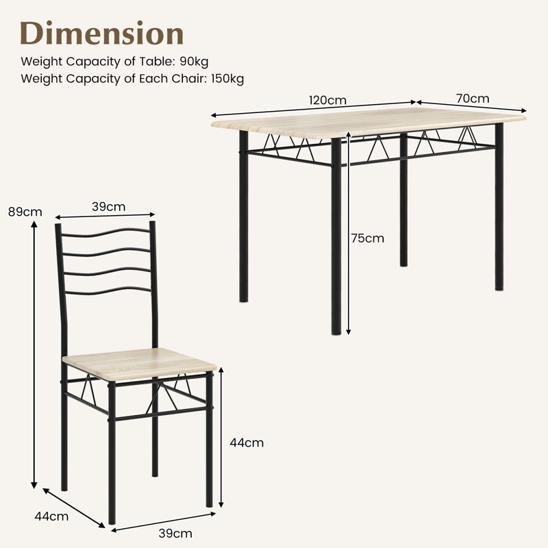 Sanno 4 - Person Dining Set, Beige, Black