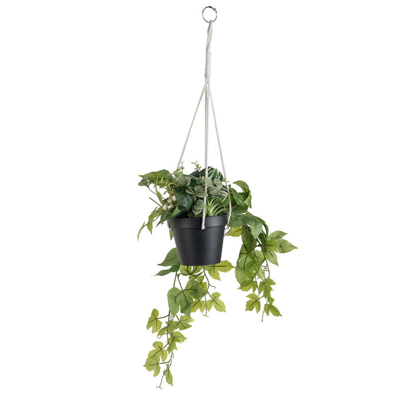 Faux plantes artificielles en pot avec corde suspendue