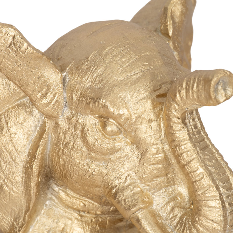 Decorative Resin Elephant Figurines with Yoga Poses, Set of 3, Gold