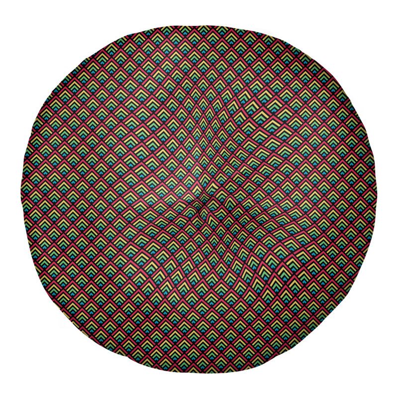 Coussin de sol géométrique Katelyn Elizabeth, 26 po x 26 po, Rouge / jaune