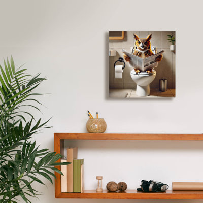 Toile épique «Owl Business Bathroom» par Rey Klimt