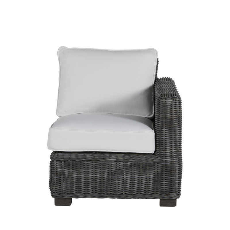 Rustic Patio Lounge Chair with Cushions, Welt, Rollo Chambray InsideOut® Linen, Slate Gray