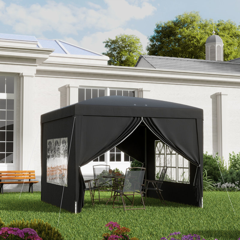 Medberry 3m x 3m Steel Pop-up Gazebo, Black
