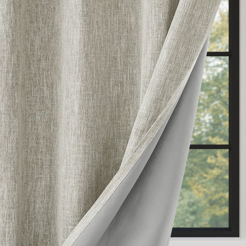 Paire de rideaux occultant avec œillets 100% lin (2 panneaux), 52" W x 84" L, Lin lin