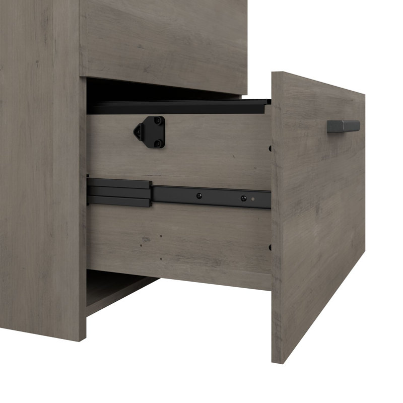 Classeur vertical mobile à 2 tiroirs l 16 po Karys, Bois flottant gris