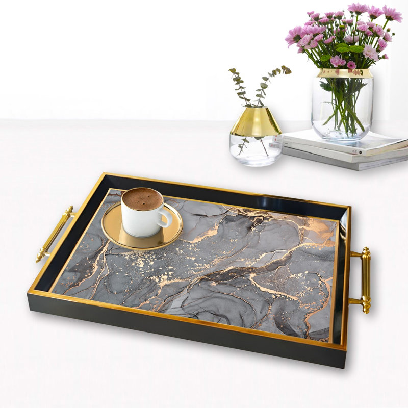 Elegant Glass Tray, 19.7 x 11.4 x 1.4 inches | 100% Durable Glass Construction | Easy to Clean with Damp Cloth | Ideal for Serving, Decorative Display, and Organizing | Stylish Addition to Home Décor