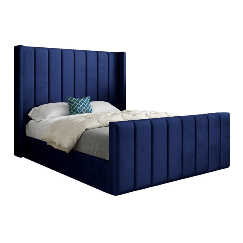 Anastasiea Upholstered Bed, Super King (6'), Blue