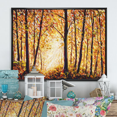 «Sunny Autumn Forest Landscape III», reproduction sur toile flottante