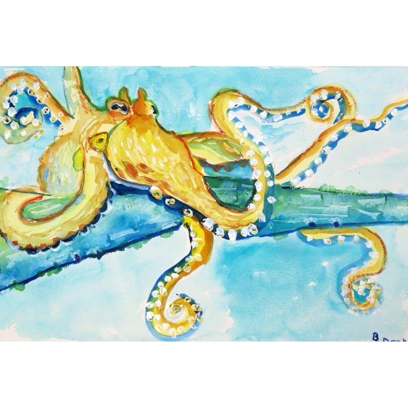 Tapis d'entrée / extérieur antidérapant Aneira Octopus, Rectangle 1 pi 6 po x 2 pi 2 po