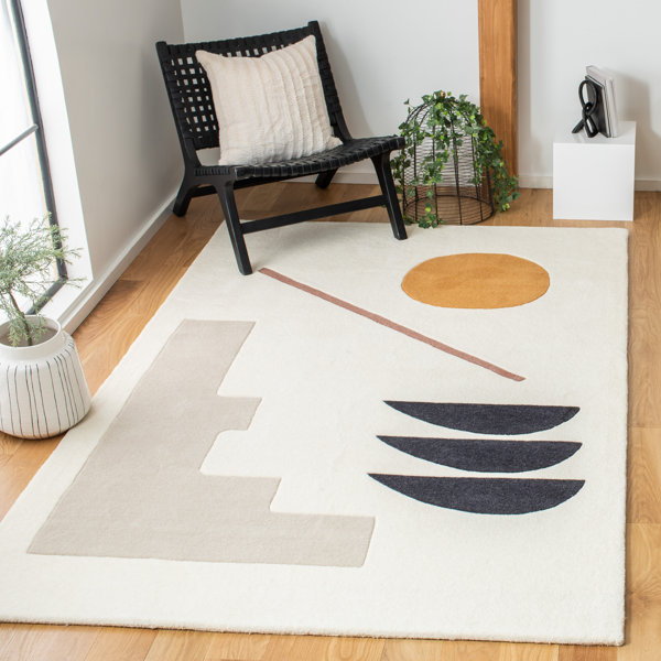 Mercury Row® Teen Alessandra Handmade Hand Tufted Wool Ivory Rug