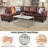 3-Piece Brown Microfiber Modular Sectional Sofa-1688486004