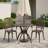 Rustproof Weather Resistant Scratch Proof Heavy Duty 31.5 Inch Cast Aluminum Round Patio Dining Table With Pre Drilled Umbrella Hole And Stable Non Slip Base For Backyard Garden