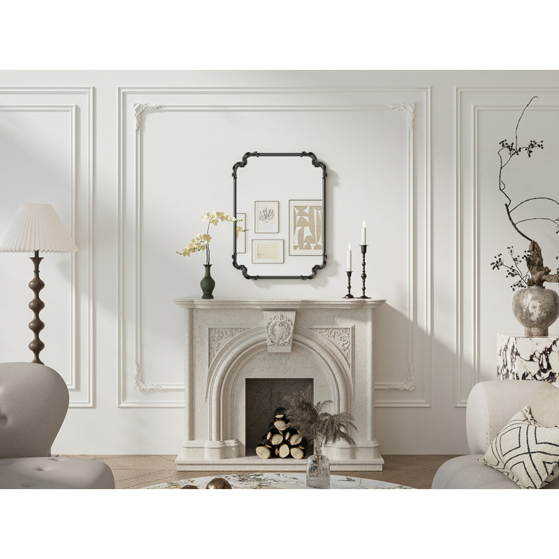 Miroir mural Genan, Noir antique, 32 po x 24 po