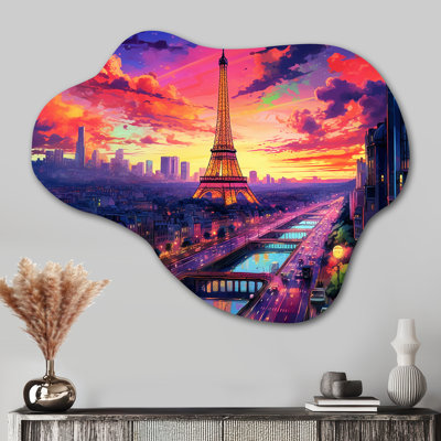 «Paris Eiffel Tower Harmony II - Cloud France», reproduction d'art asymétrique