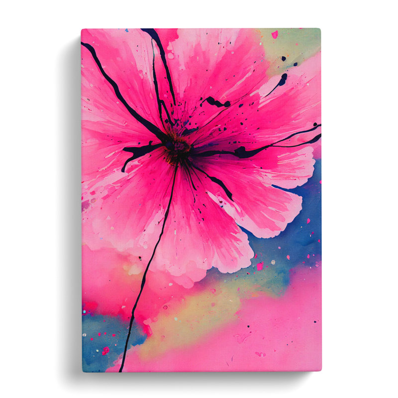 Carnation Flower Splatter Vol.1 - Wrapped Canvas, 76cm H x 50cm W x 3cm D
