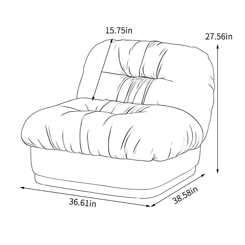 Chaise en chenille haute densité, sans accoudoirs, Chenille brun