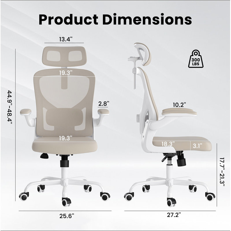 Chaise de bureau ergonomique, chaise de bureau avec appui-tête, chaise d'ordinateur à haut dossier avec accoudoirs et support lombaire réglable pour la salle d'étude de bureau à domicile
