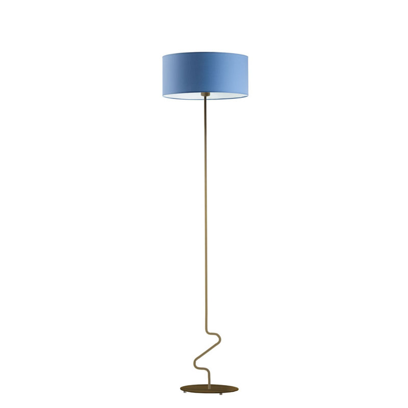 Drowne 166cm Traditional Floor Lamp, Blue, Old Gold