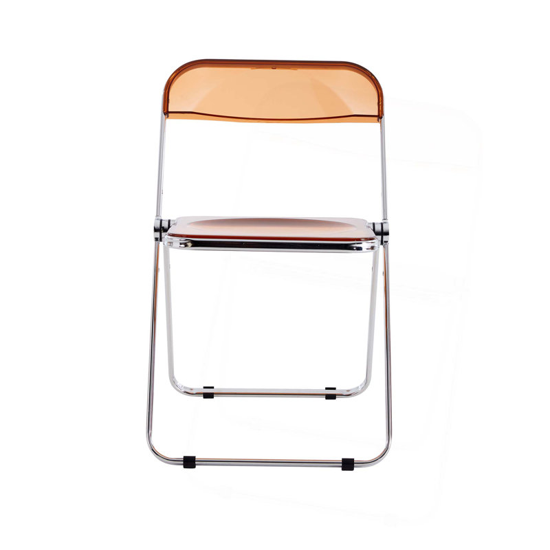 Chaise pliante transparente en plastique, Jaune