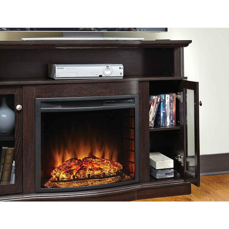 Meuble télé avec tablettes réglables Modern Espresso