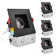 Luxrite 4" Square LED Recessed Lighting, J-Box, 15W, 5 Colour Selectable 2700K-5000K, Dimmable, Wet Rated,  Black Trim 4 Pack