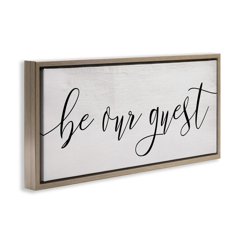 Be Our Guest Script, 14" H x 31" W, Brown