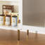 Buffet avec lumières à DEL, buffet avec 2 portes en acrylique cannelé, buffet moderne de 32 po avec tablette réglable, bar à café pour le salon, cuisine-1835462624