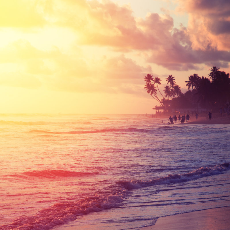 Sunset Over Indian Ocean by Danilovi - Wrapped Canvas Print, 91cm H x 91cm W