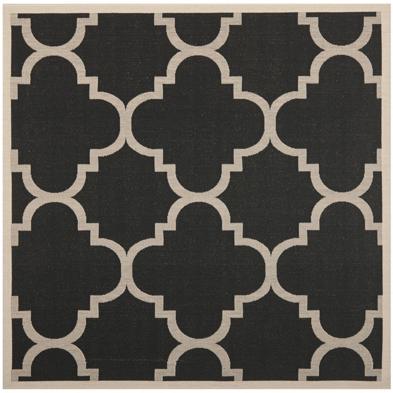 Herefordshire Performance Geometric Indoor/Outdoor Area Rug, Square 4'