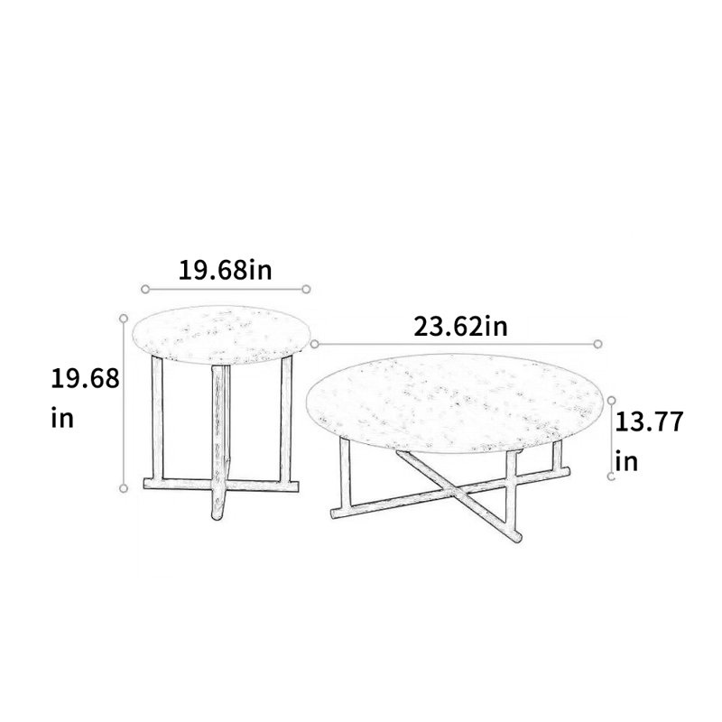Table basse Minimalist, H 13,77 po x L 23,62 po x l 23,62 po
